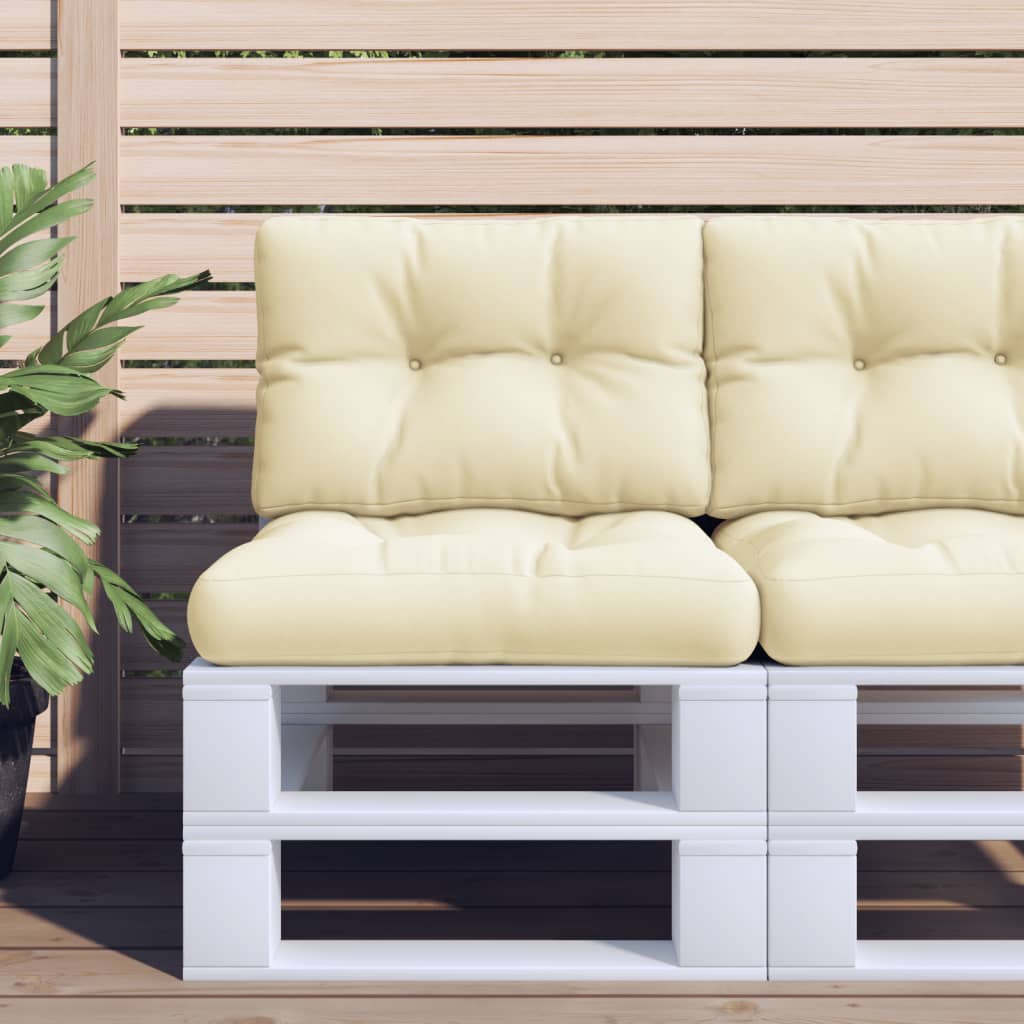 vidaXL Cojines para sofá de palets 2 unidades tela crema