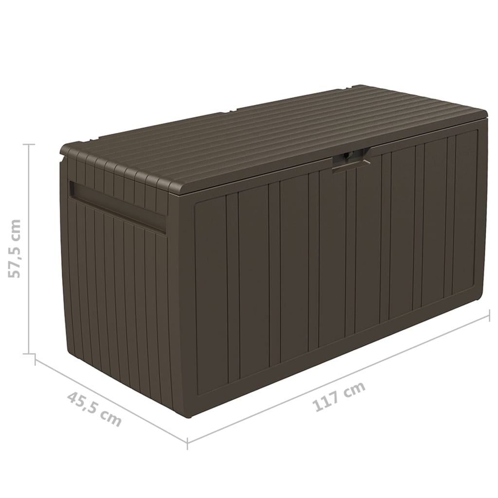 vidaXL Caja de cojines marrón 270 L 117x45,5x57,5 cm