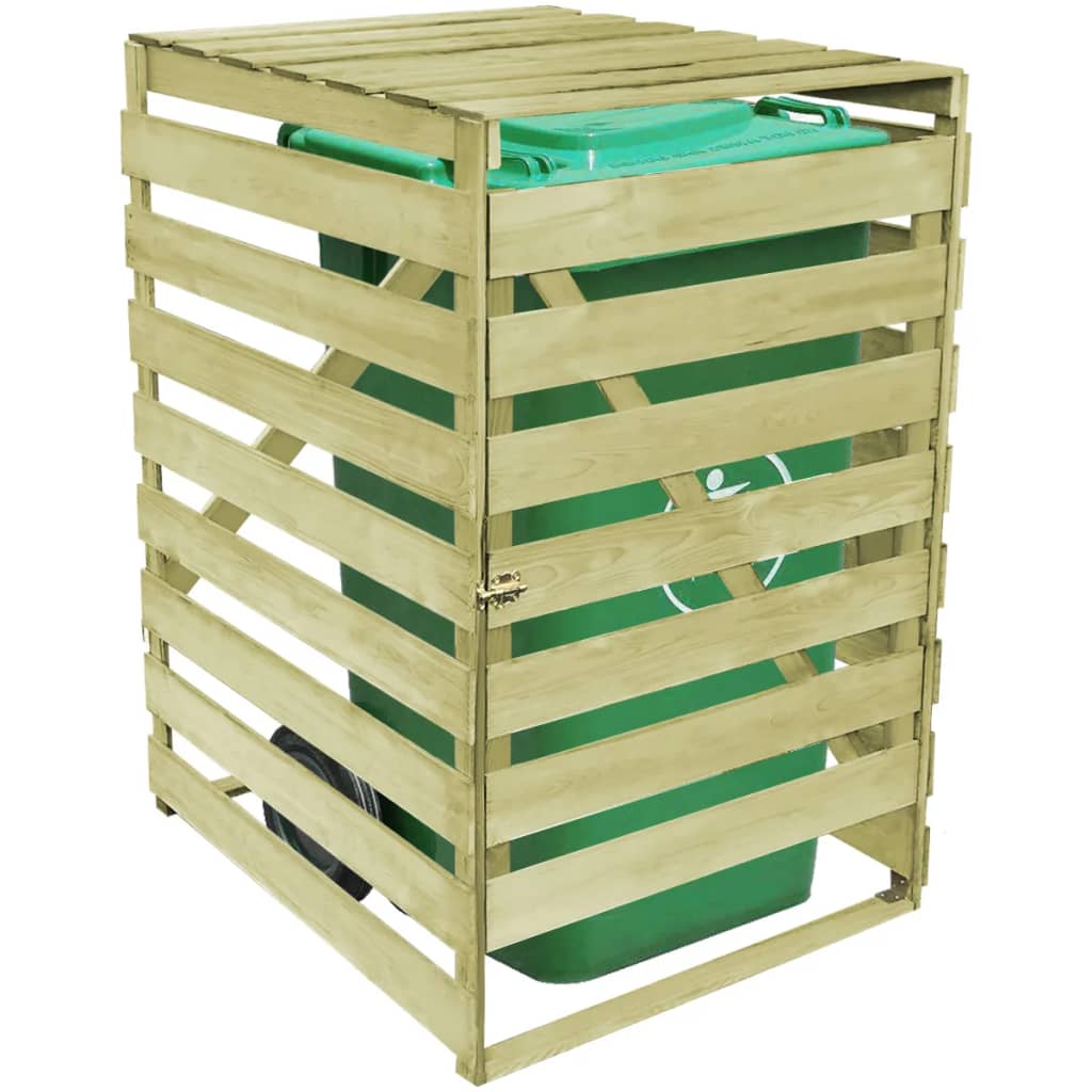vidaXL Cobertizo para contenedor de basura de madera impregnada 240 L