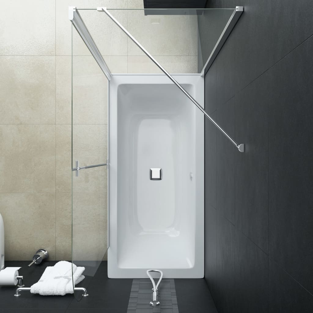 vidaXL Mampara de ducha plegable ESG 120x68x130 cm