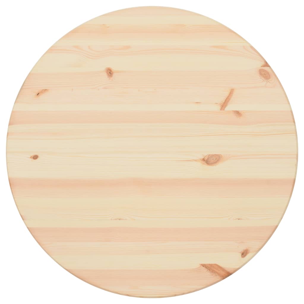 vidaXL Tablero de mesa redondo de pino natural 25 mm 80 cm