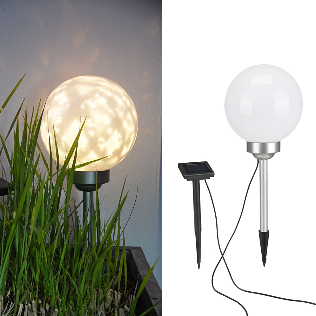 HI Lámpara LED solar giratoria de jardín en forma de bola 20 cm