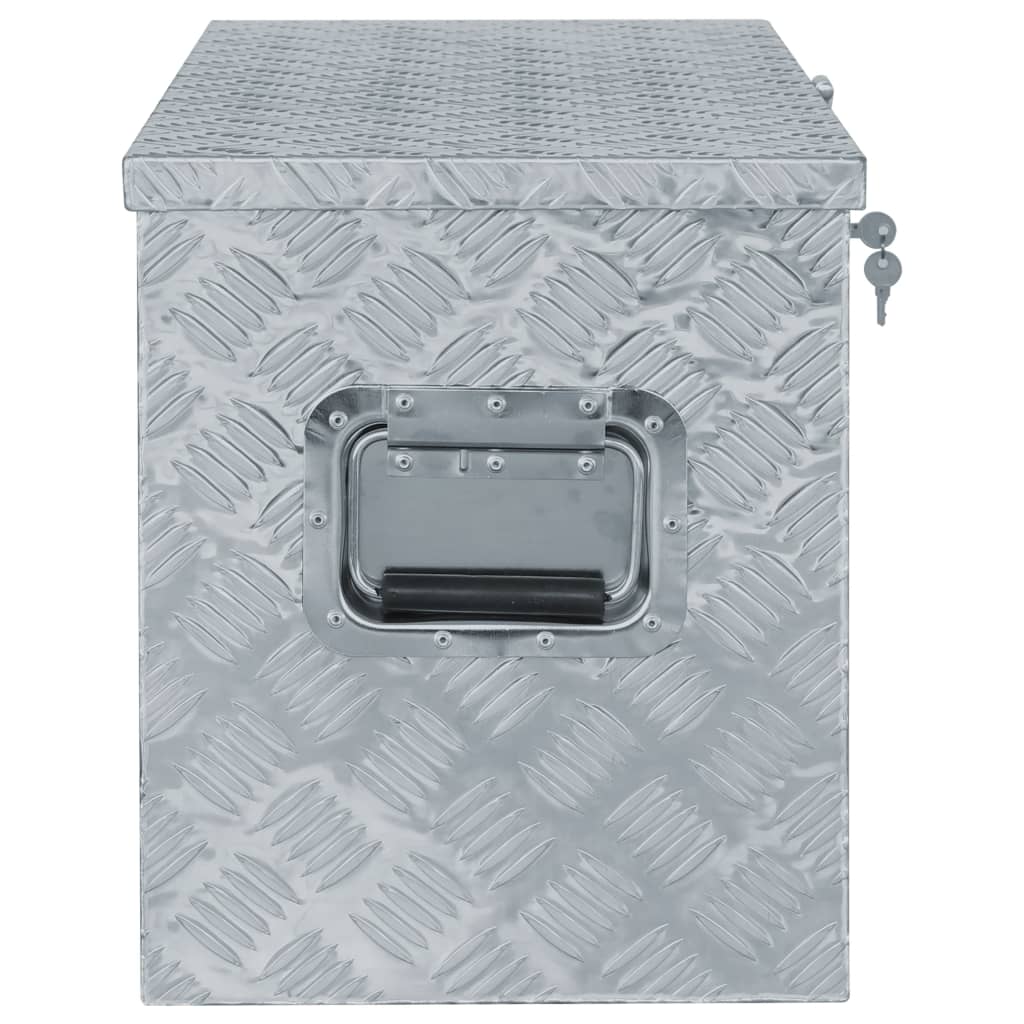 vidaXL Caja de aluminio 90,5x35x40 cm plateada