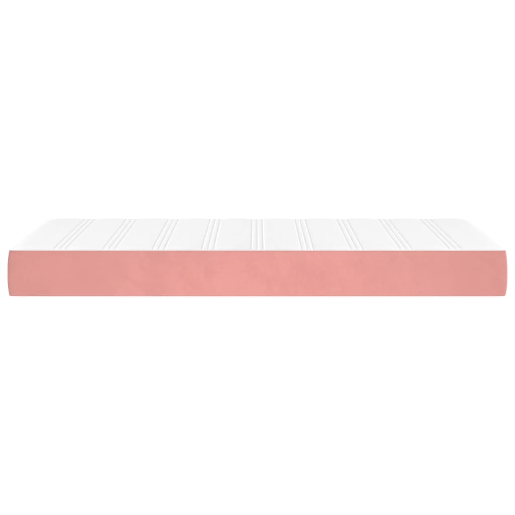vidaXL Colchón de muelles ensacados terciopelo rosa 120x190x20 cm