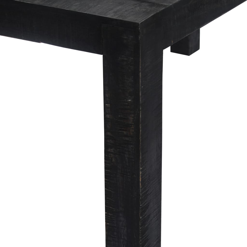 vidaXL Mesa de comedor de madera maciza de mango negra 118x60x76 cm