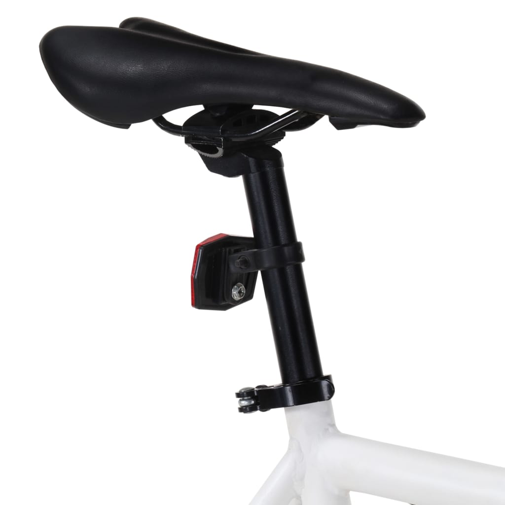 vidaXL Bicicleta de piñón fijo blanco y negro 700c 55 cm