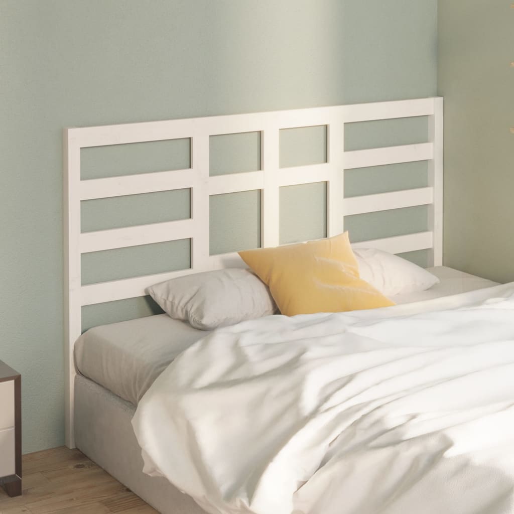 vidaXL Cabecero de cama madera maciza de pino blanco 156x4x104 cm