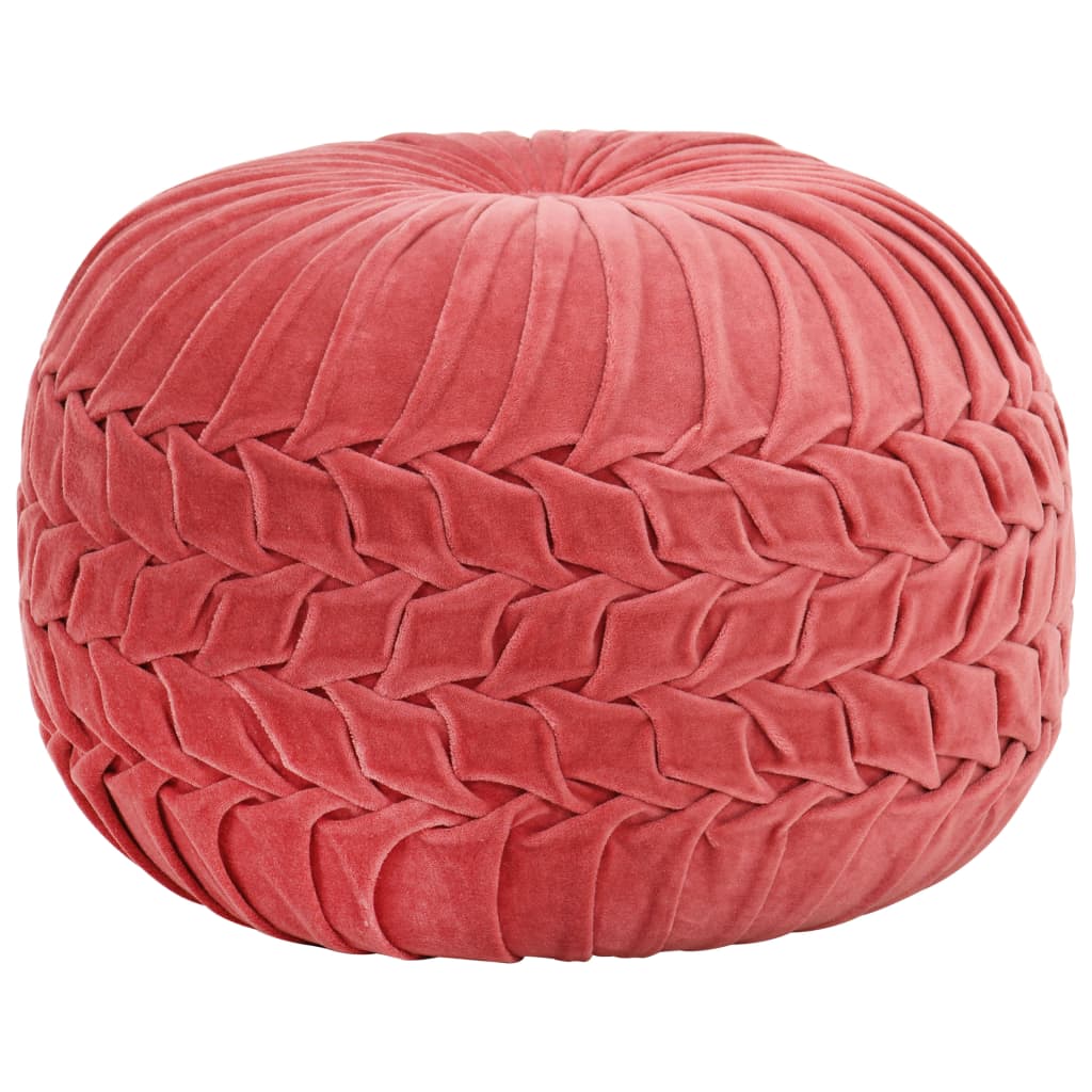 vidaXL Puf de terciopelo de algodón diseño bata rosa 40x30 cm