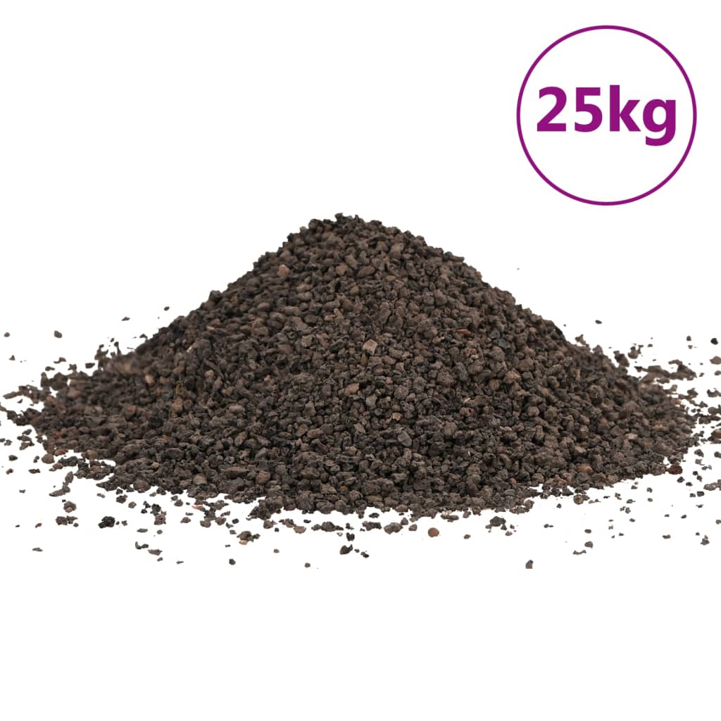 vidaXL Grava de basalto negra 25 kg 1-3 mm