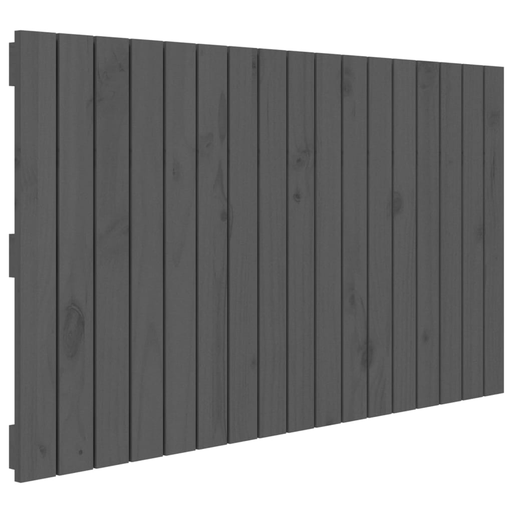 vidaXL Cabecero de cama de pared madera maciza pino gris 108x3x60 cm