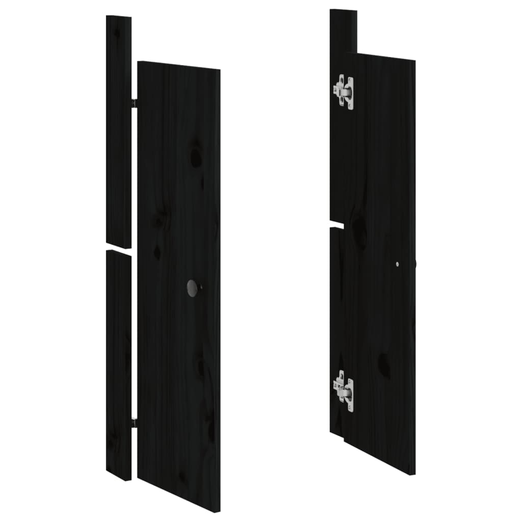 vidaXL Puertas para cocina exterior madera maciza pino negro 50x9x82cm