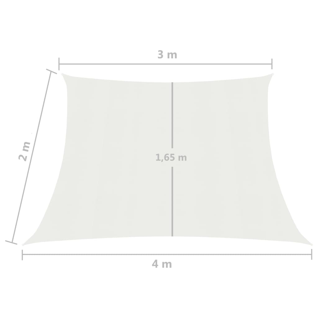 vidaXL Toldo de vela blanco HDPE 160 g/m² 3/4x2 m
