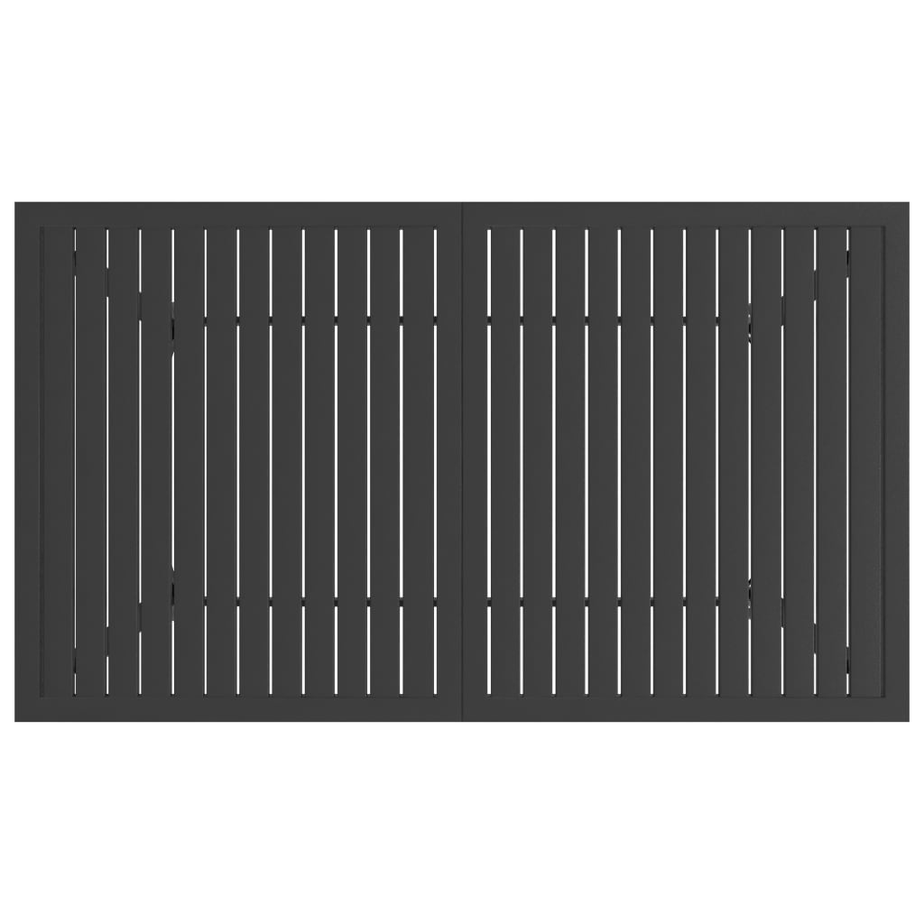 vidaXL Mesa de jardín de acero gris antracita 140x80x72 cm