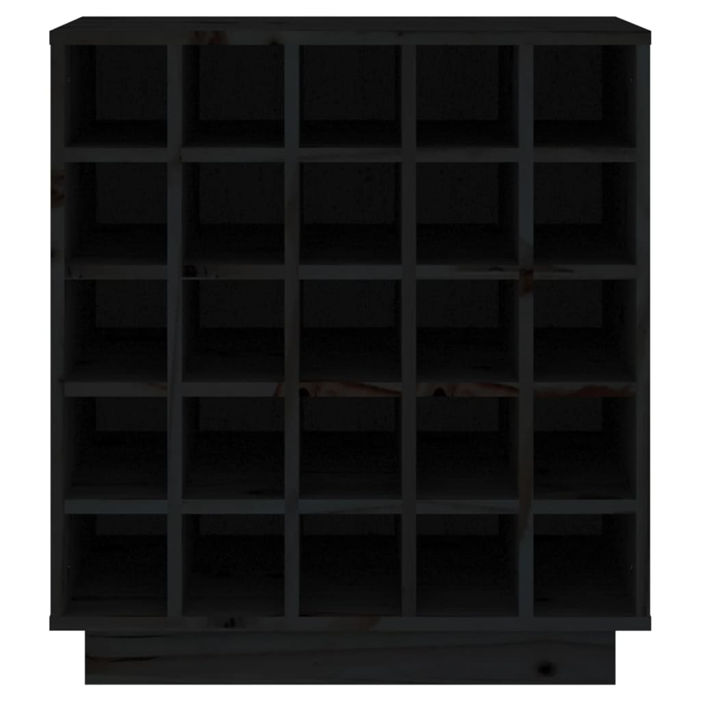 vidaXL Botellero de madera maciza de pino negro 55,5x34x61 cm