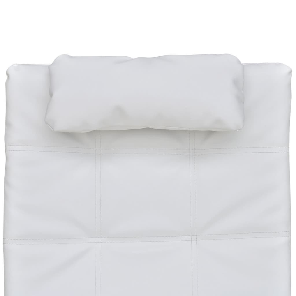 vidaXL Diván con almohada de cuero sintético blanco