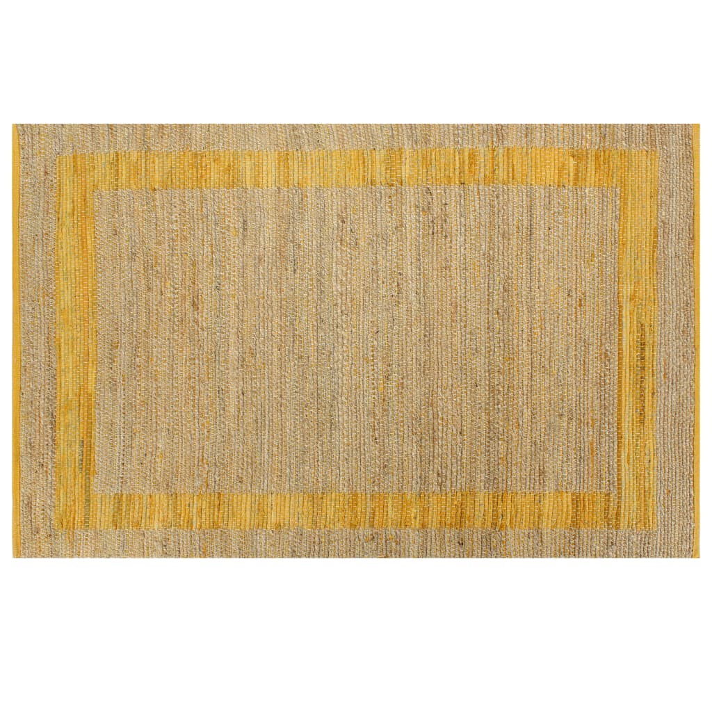 vidaXL Alfombra de yute tejida a mano amarillo 160x230 cm
