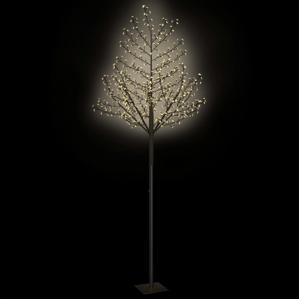 vidaXL Árbol de Navidad 600 LEDs blanco cálido flores de cerezo 300 cm