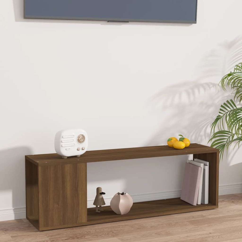 vidaXL Mueble para TV madera contrachapada roble marrón 100x24x32 cm