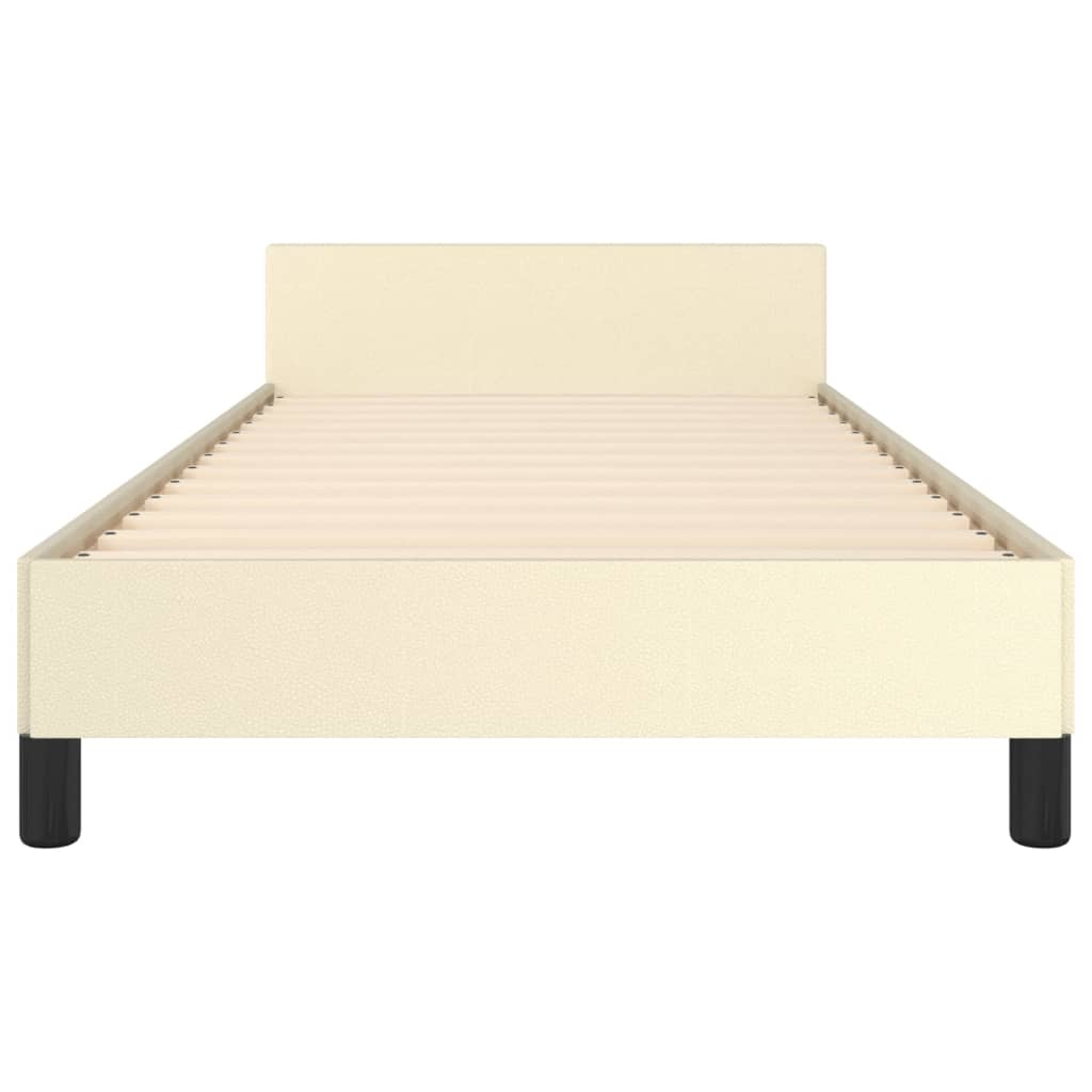 vidaXL Estructura de cama con cabecero cuero sintético crema 80x200 cm