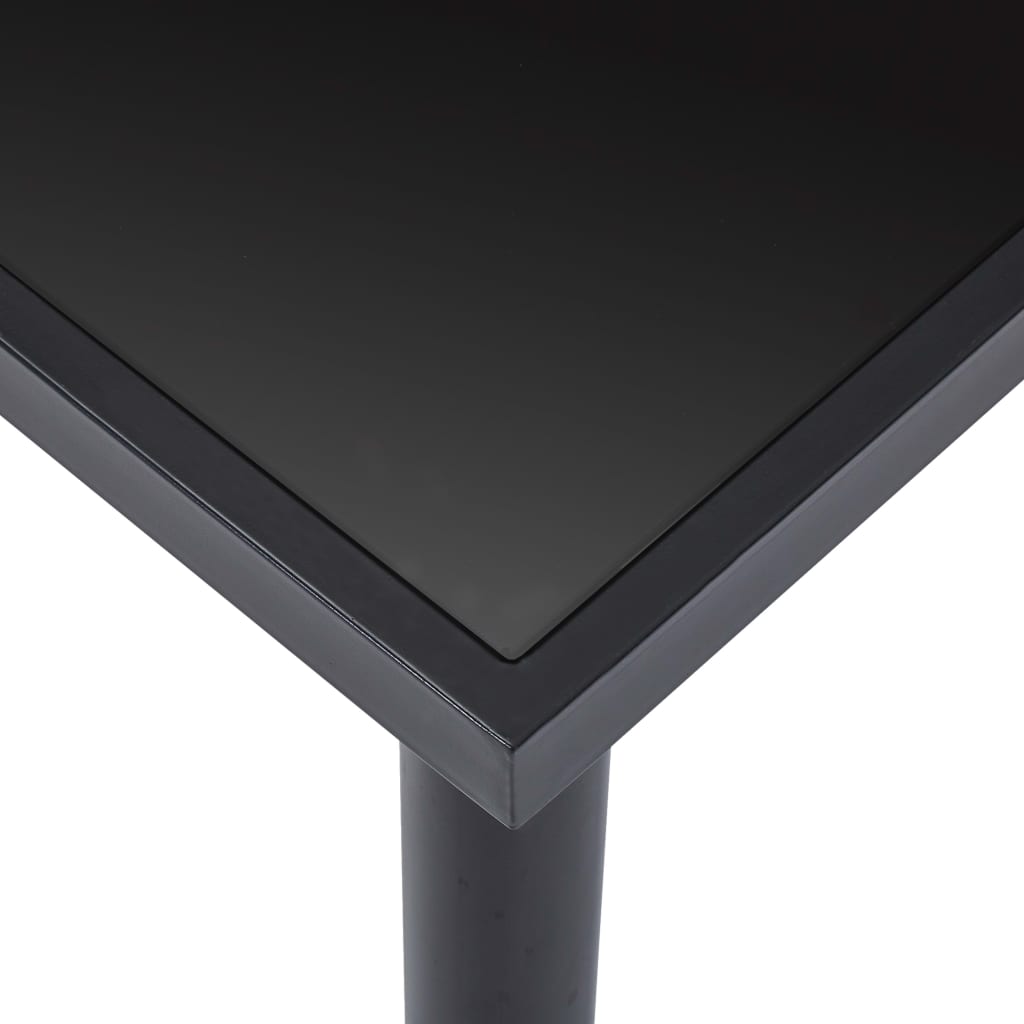 vidaXL Mesa de comedor de vidrio templado negro 140x70x75 cm