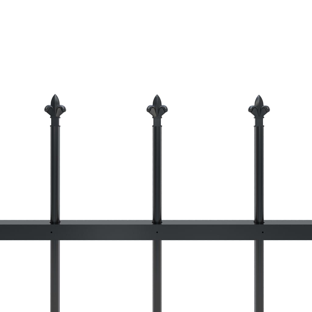 vidaXL Valla de jardín con puntas de lanza acero negro 6,8x0,6 m