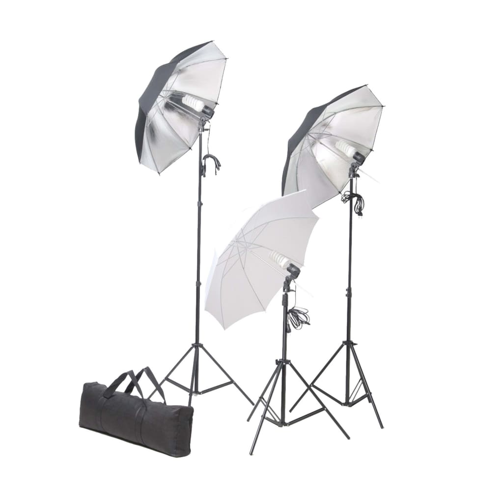 vidaXL Kit de estudio de fotografía con set de luces y fondo