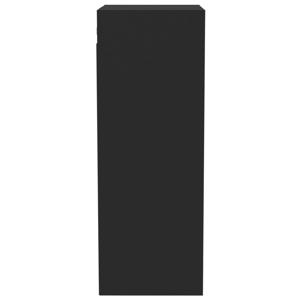 vidaXL Armario de pared madera de ingeniería negro 34,5x32,5x90 cm