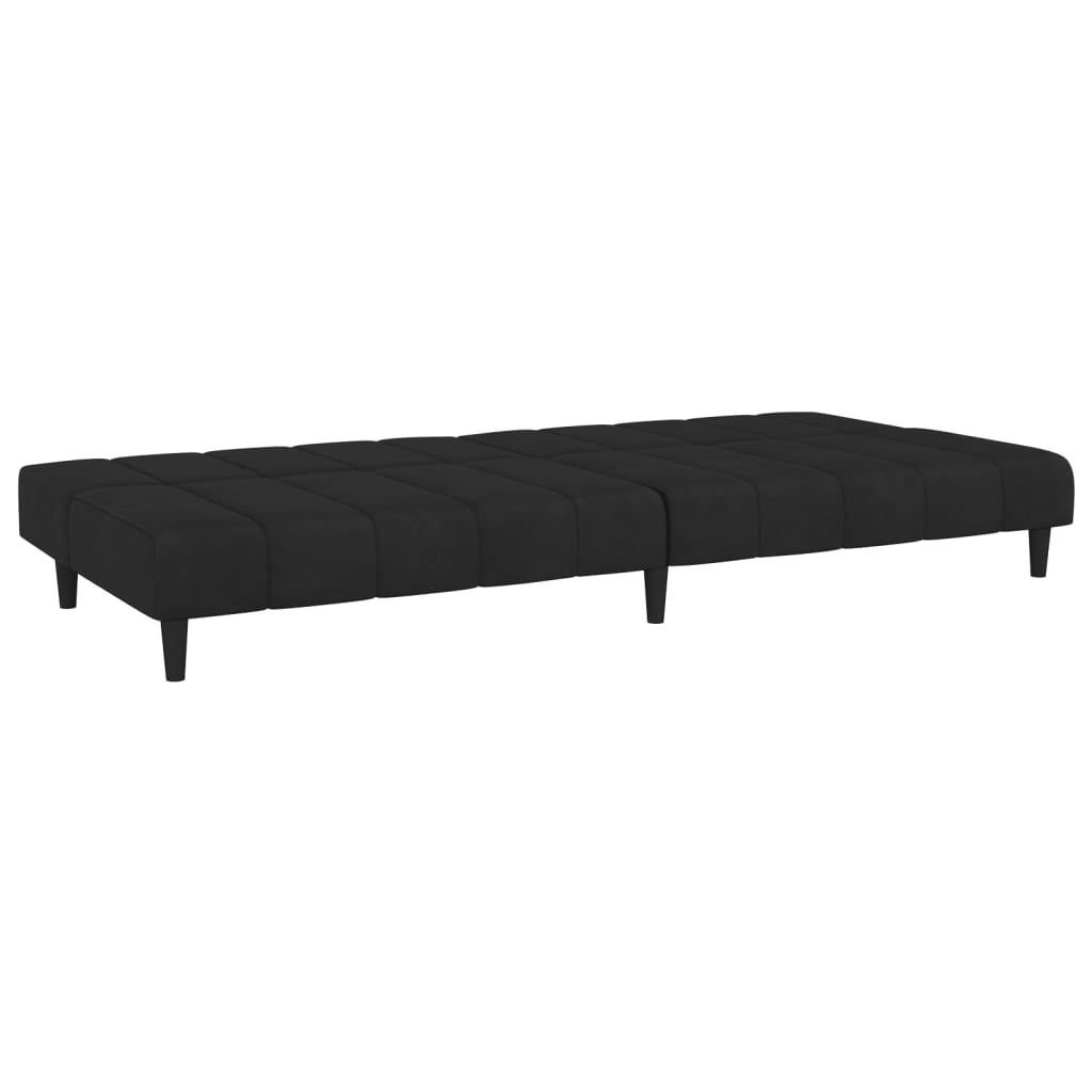 vidaXL Sofá cama de 2 plazas terciopelo negro