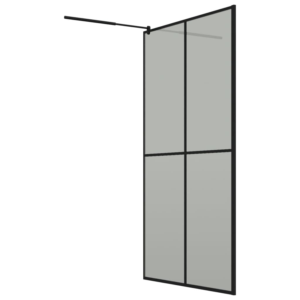 vidaXL Mampara de ducha accesible vidrio templado oscuro 118x190 cm