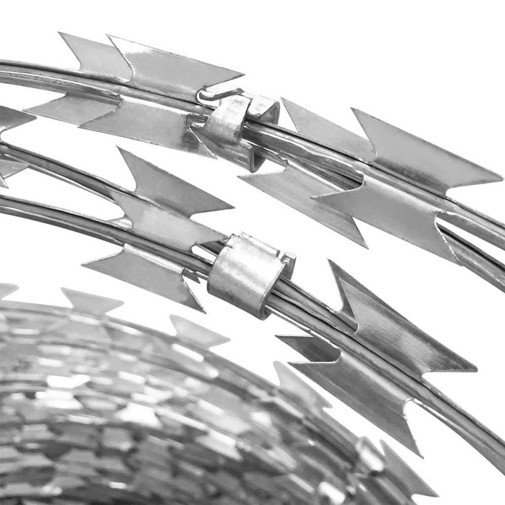 vidaXL Alambre concertina con clips acero galvanizado 300 m
