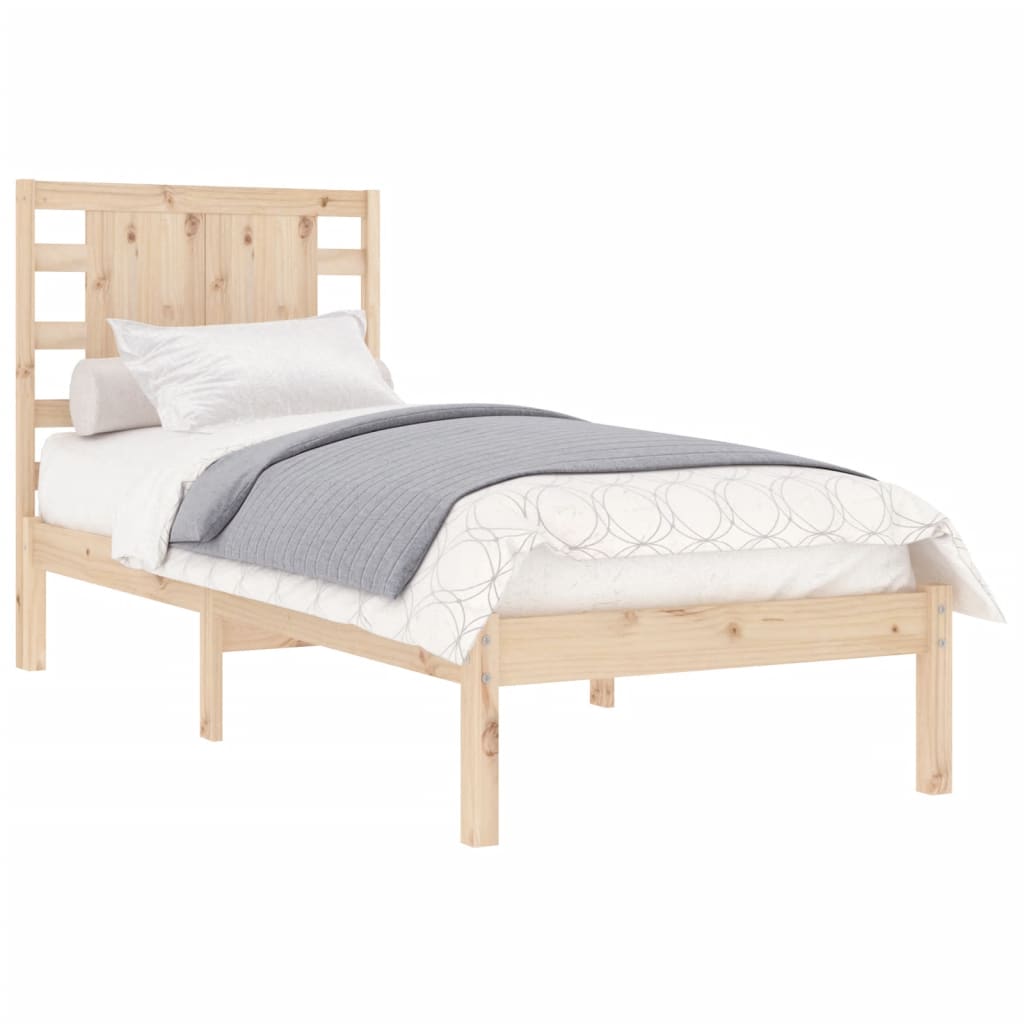vidaXL Estructura de cama individual madera maciza 90x190 cm
