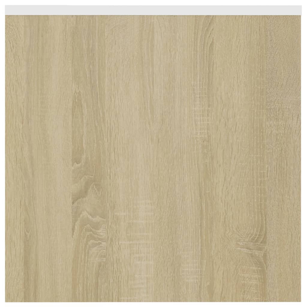 vidaXL Mesas apilables 3 pzas madera contrachapada blanco roble Sonoma