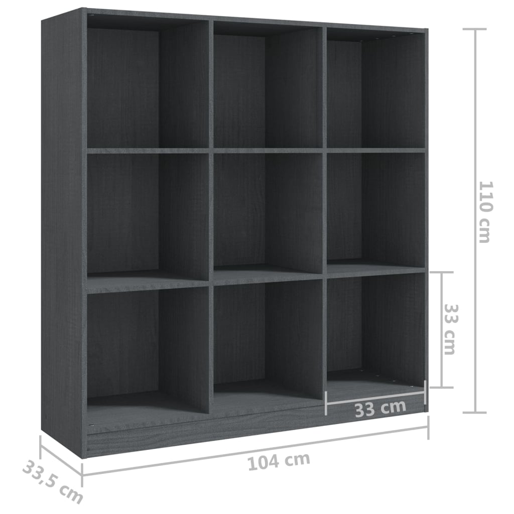 vidaXL Estantería/divisor de espacios madera pino gris 104x33,5x110 cm