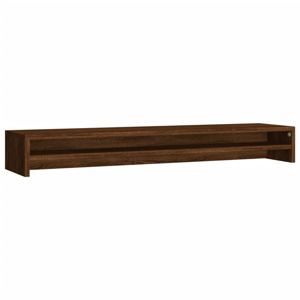 vidaXL Soporte monitor madera contrachapada roble marrón 100x24x13 cm