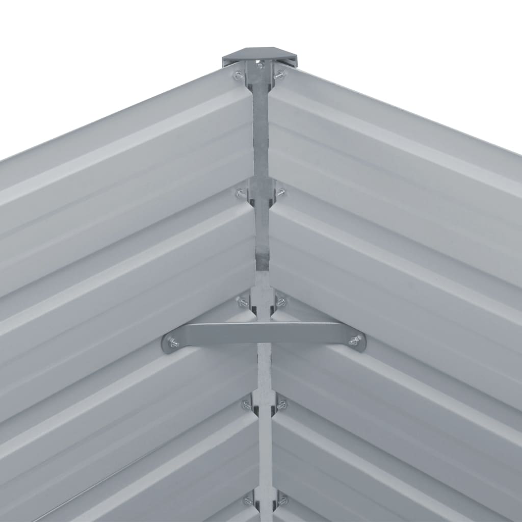 vidaXL Jardinera elevada de acero galvanizado gris 100x100x45 cm