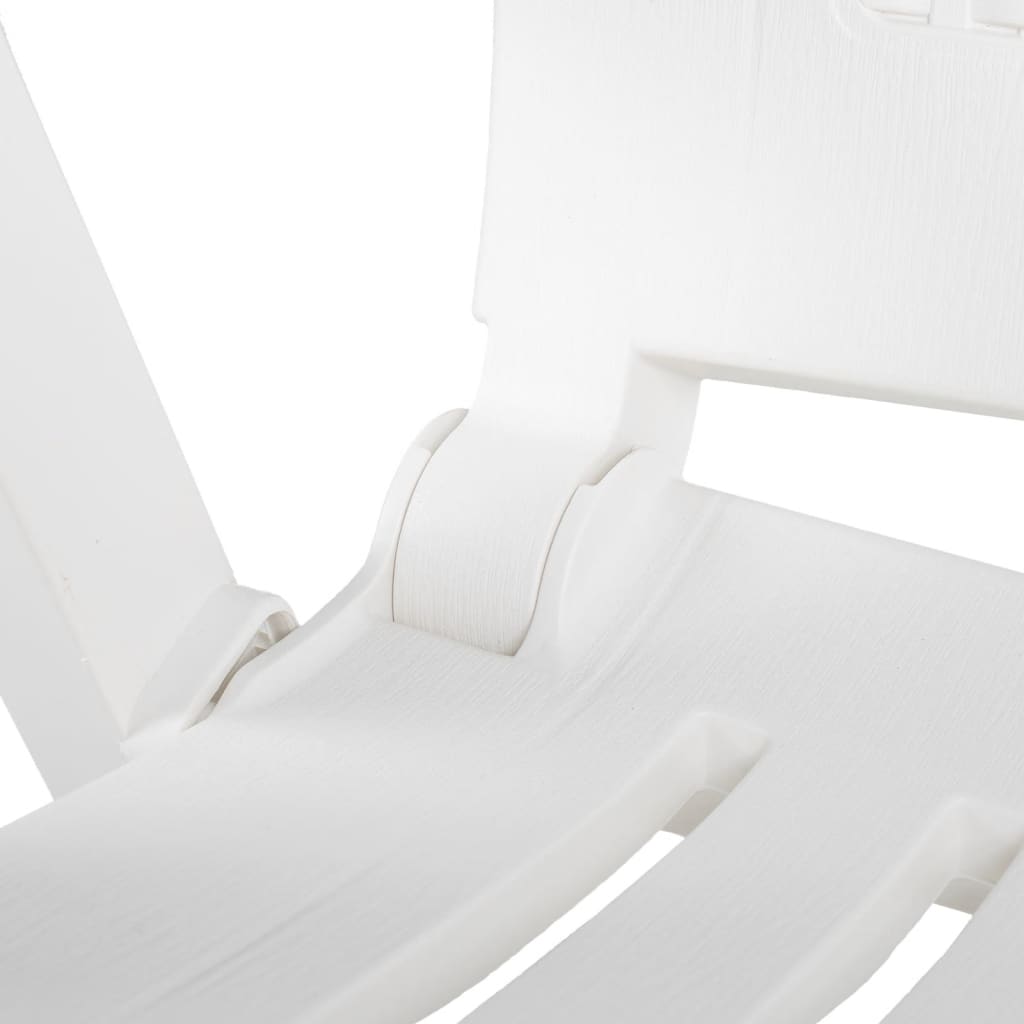 vidaXL Sillas de jardín reclinables 2 unidades plástico blanco