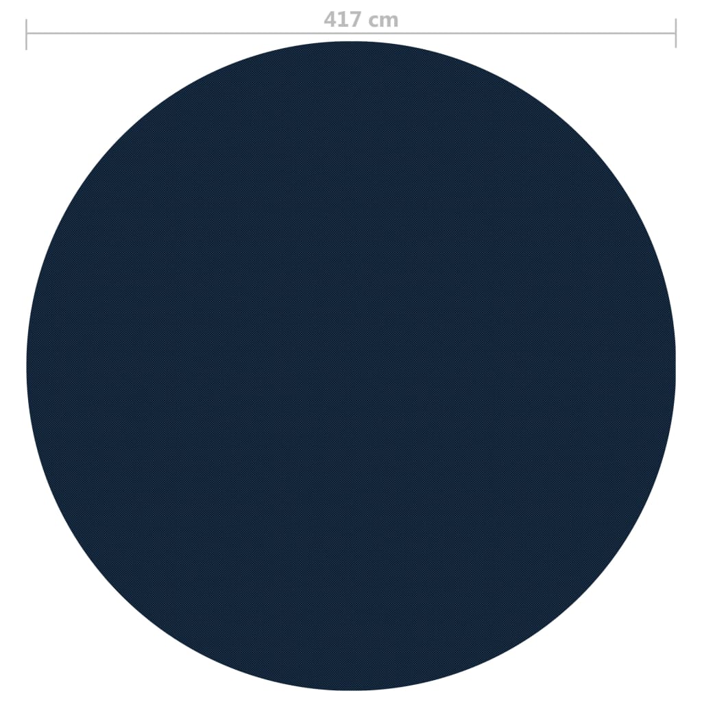 vidaXL Cubierta solar de piscina de PE flotante negro y azul 417 cm