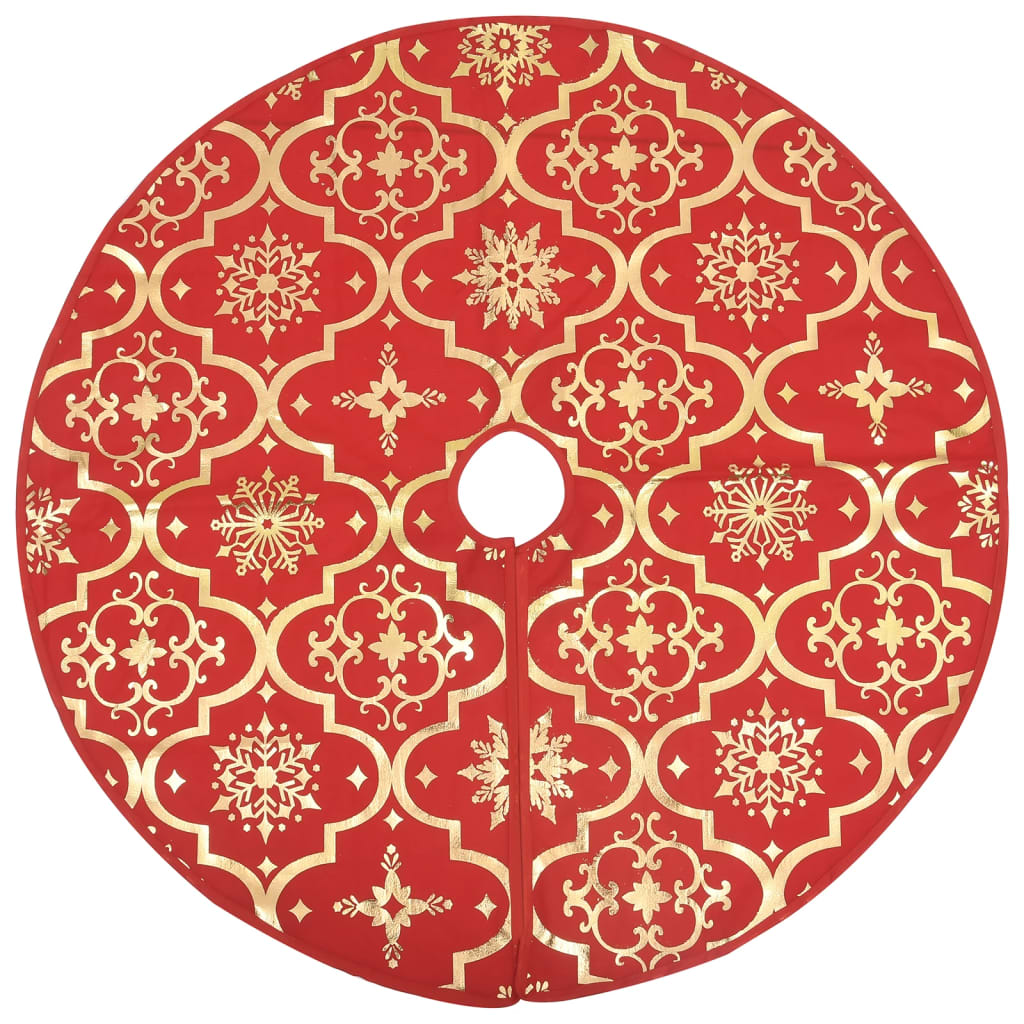 vidaXL Falda del árbol de Navidad de lujo con calcetín tela roja 150 cm