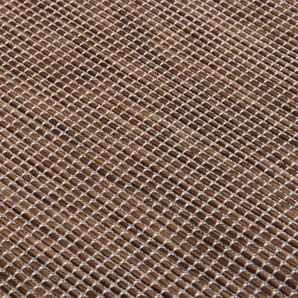 vidaXL Alfombra de exterior de tejido plano marrón 120x170 cm