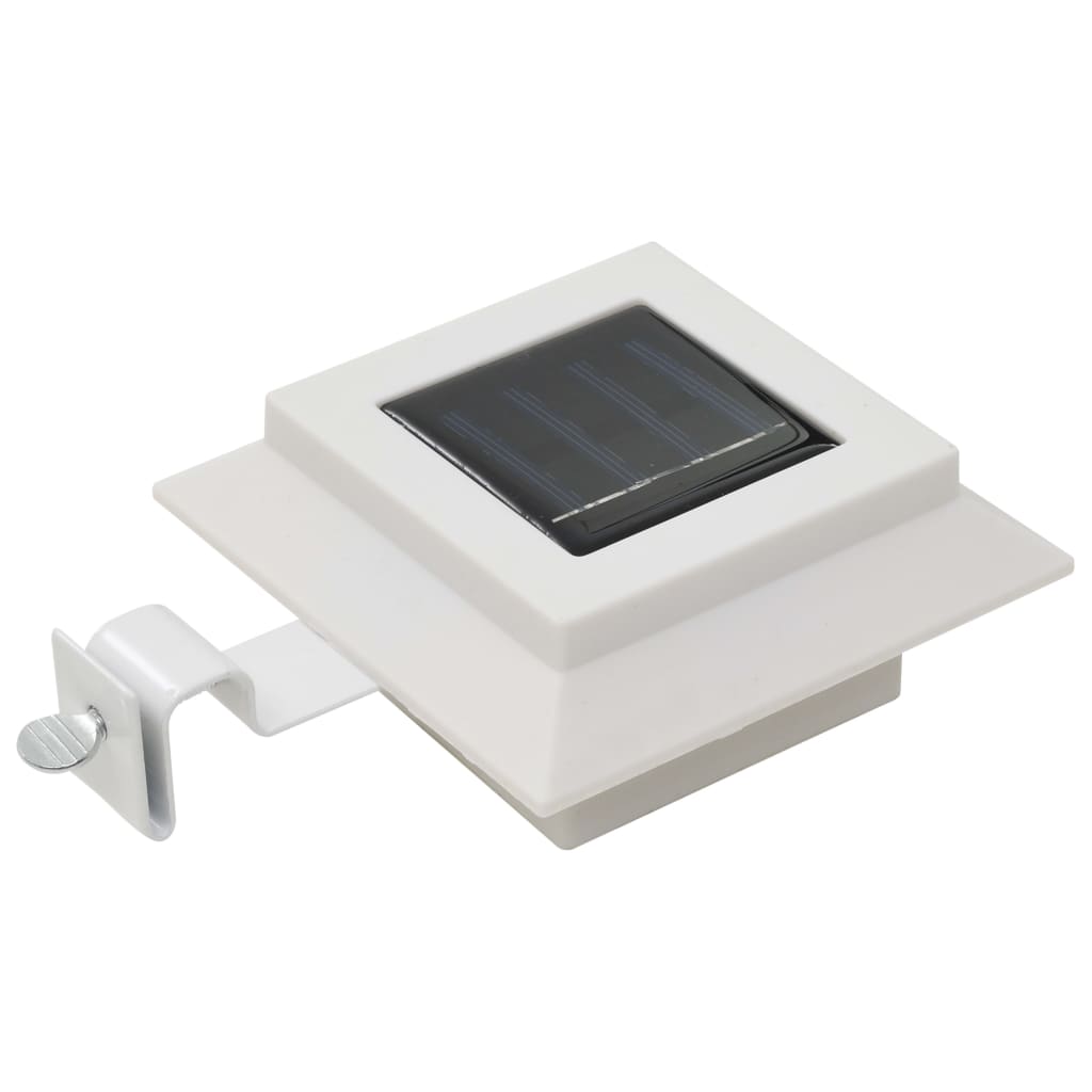 vidaXL Lámparas solares cuadradas de exterior blancas 12 uds LED 12 cm