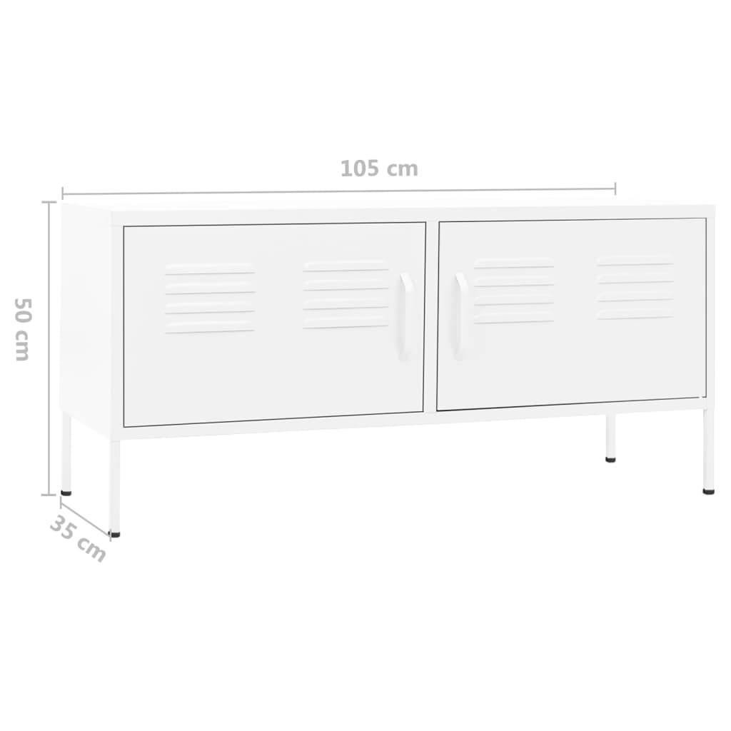 vidaXL Mueble para TV de acero blanco 105x35x50 cm