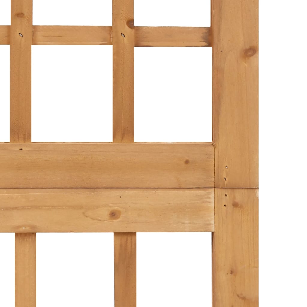 vidaXL Biombo/Enrejado de 4 paneles madera maciza de abeto 161x180 cm