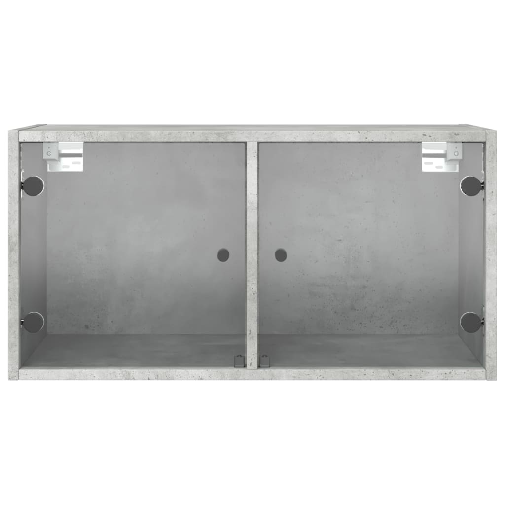 vidaXL Mueble de pared puertas de vidrio gris hormigón 68,5x37x35 cm