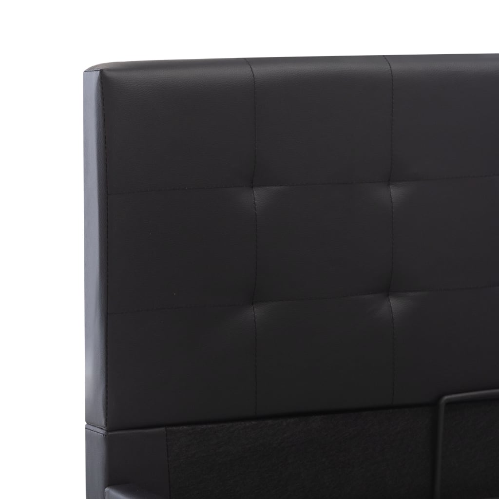 vidaXL Cama canapé hidráulica cuero sintético negro 180x200 cm