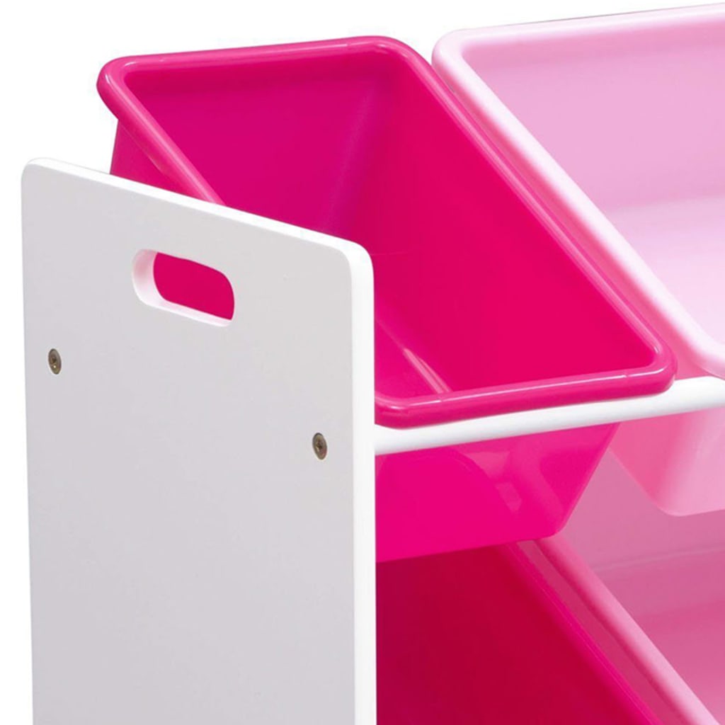 Delta Children MySize Organizador juguetes plástico 9 cubos blanco rosa