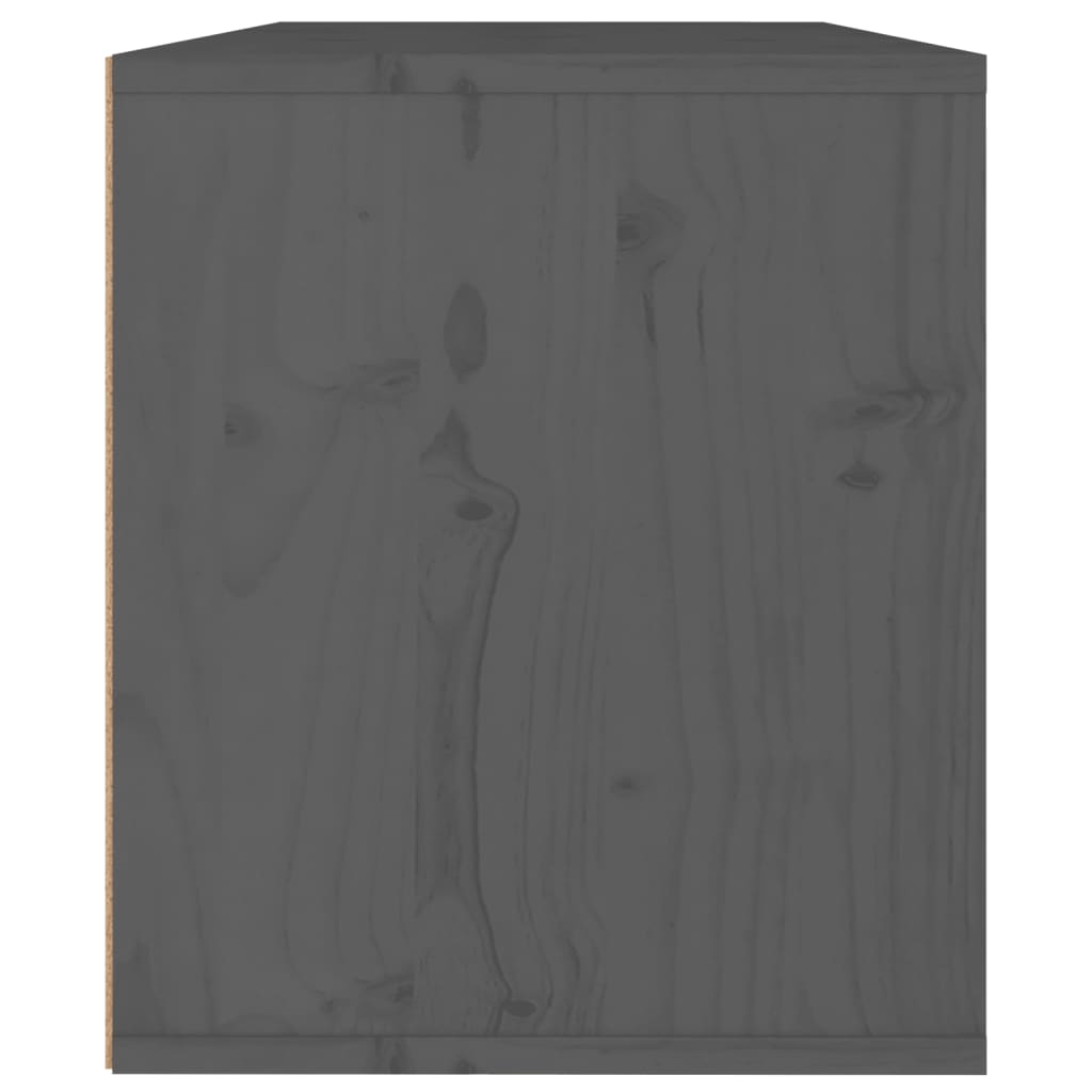 vidaXL Armario de pared madera maciza de pino gris 60x30x35 cm