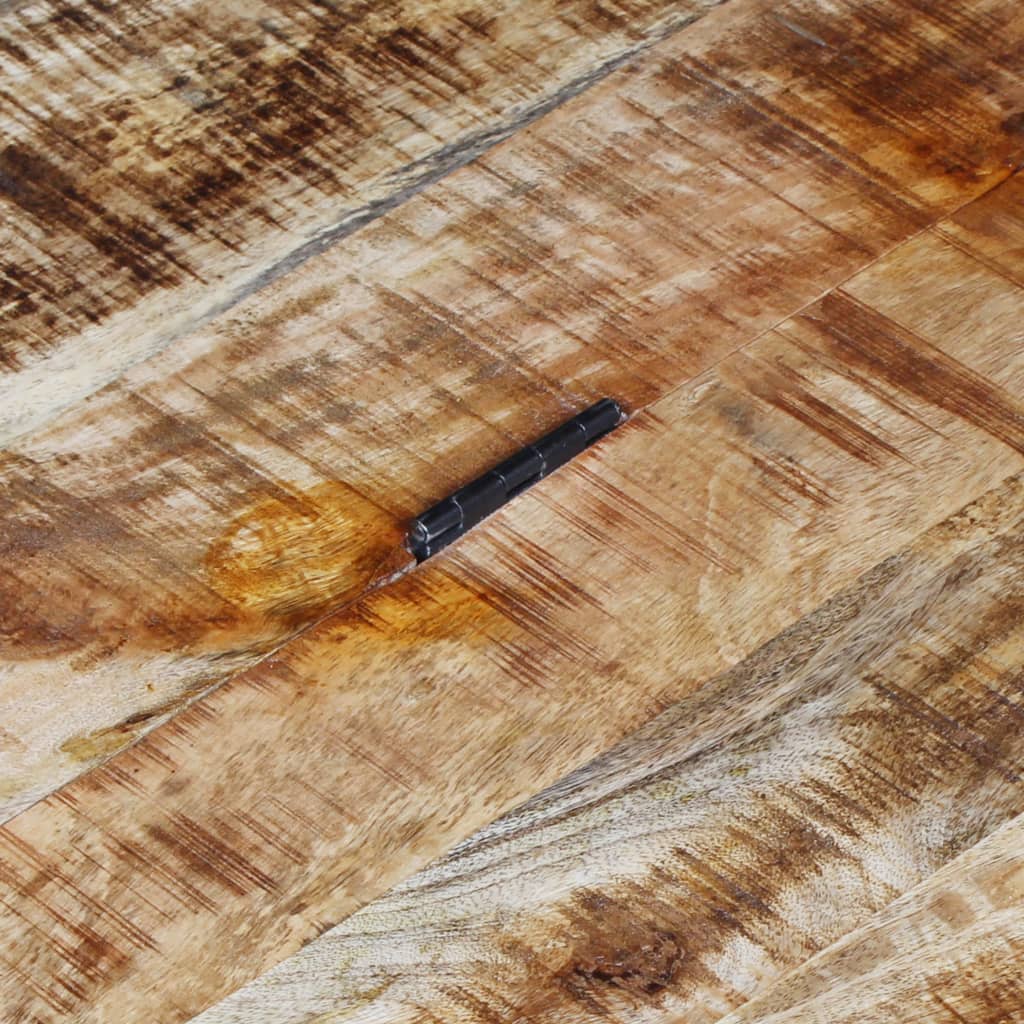 vidaXL Mesa de centro de madera de mango rugosa 70x70x40 cm