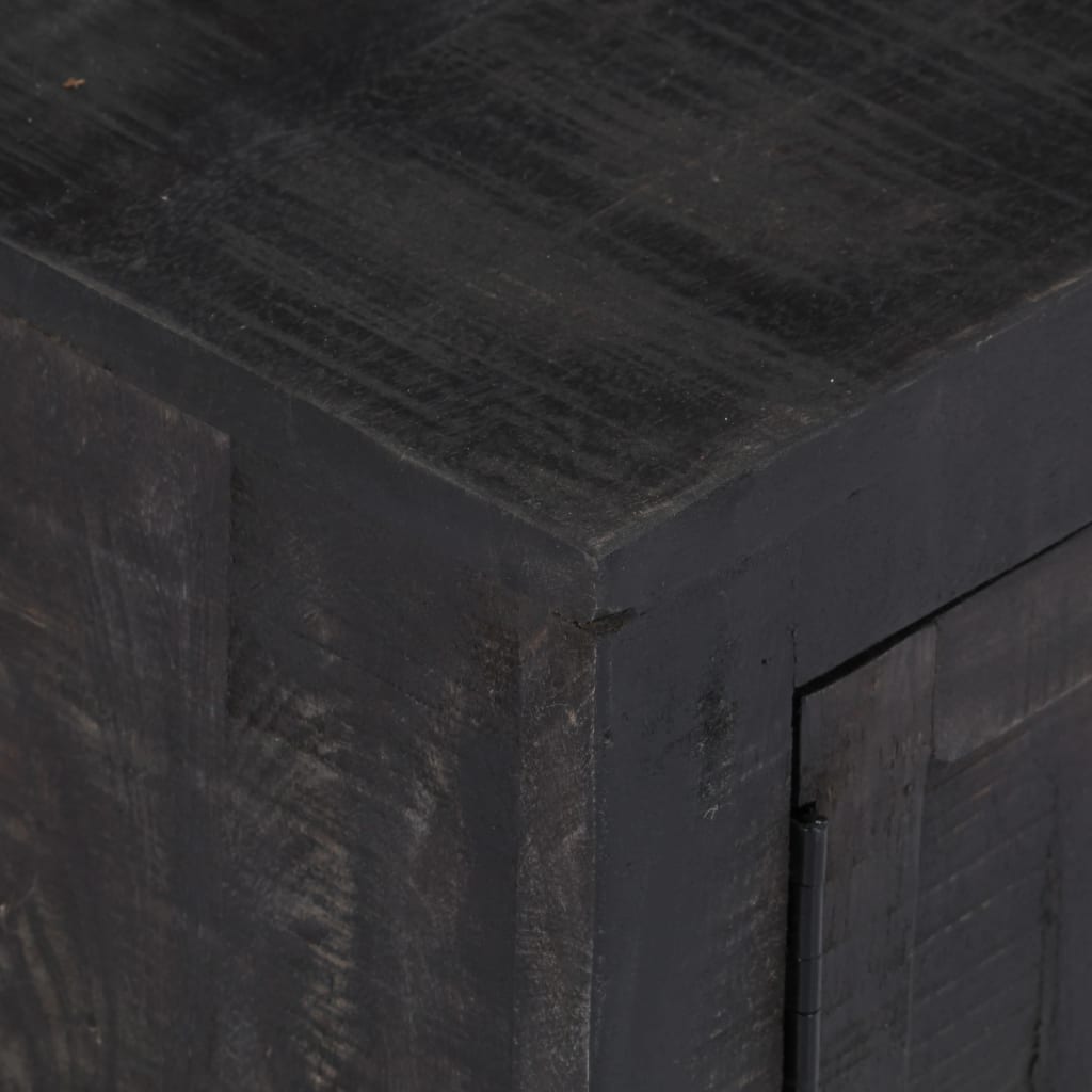 vidaXL Mueble para TV de madera maciza de mango negro 118x30x40 cm