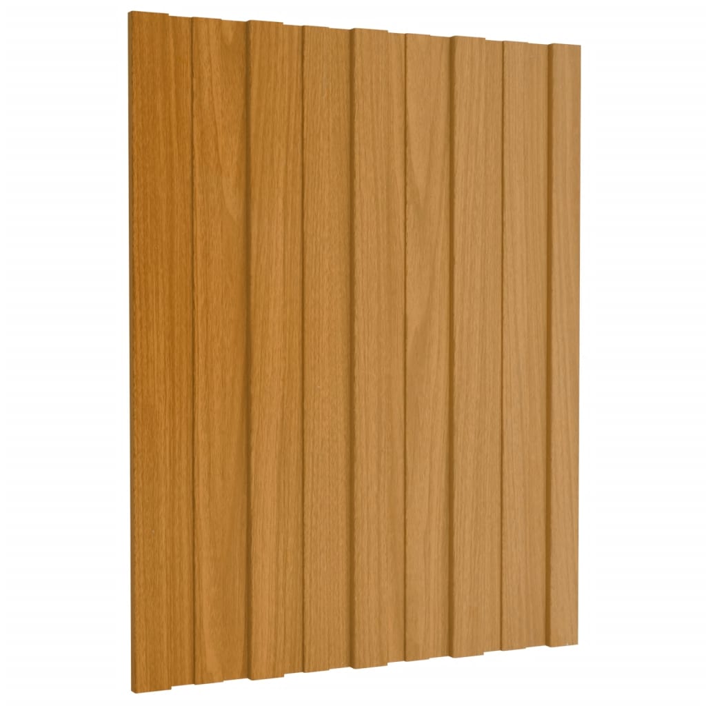 vidaXL Panel de tejado acero galvanizado color madera 12 uds 60x45 cm