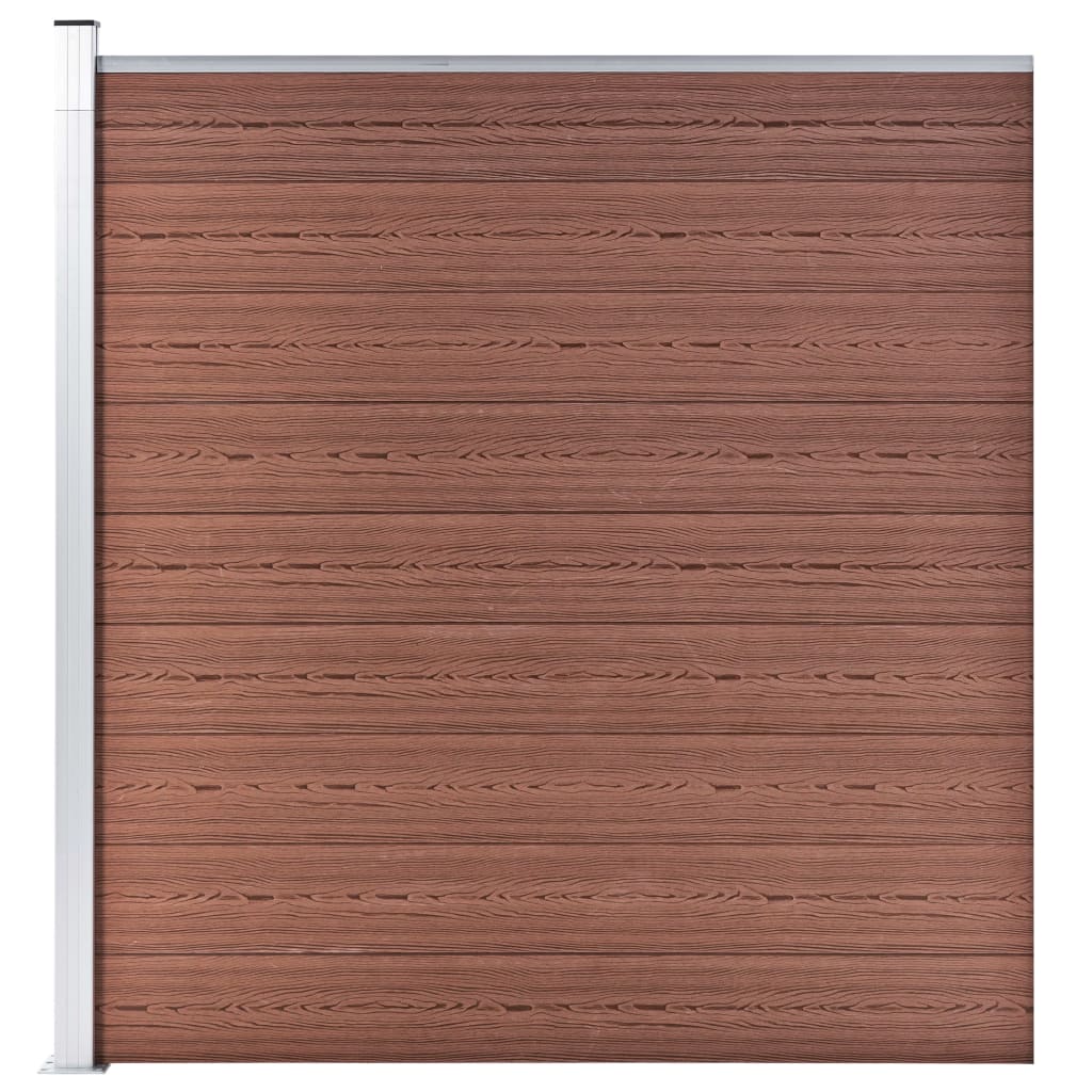 vidaXL Set de valla 10 cuadradas + 1 oblicua WPC marrón 1830x186 cm